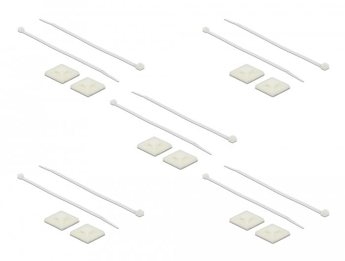Base De Montaje Delock 30 X 30 Mm Con Brida Para Cables L 200 X A 4,8 Mm Blanco 10 Piezas