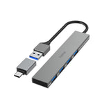 Hama 00200141 Hub De Interfaz Usb 3.2 Gen 1 (3.1 Gen 1) Type-A 5000 Mbit/S Gris