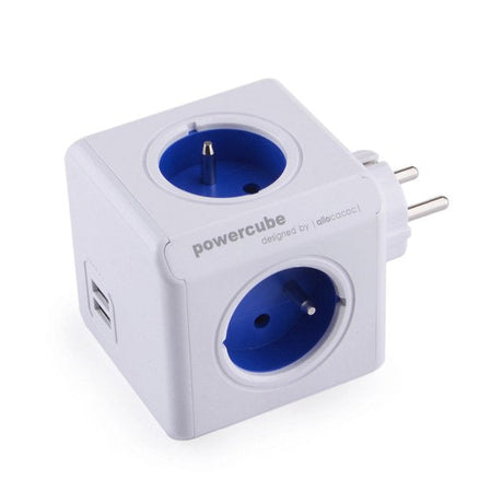 EAN 8718444082262 - Allocacoc PowerCube Original USB (E) base múltiple 4 salidas AC Azul, Blanco imagen 1