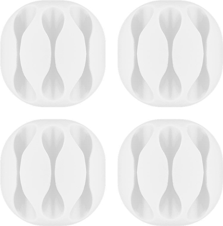 Juego De 4 Piezas Para Organizar Y Sujetar Cables, Extraíble, Gestión De Cables 3 Ranura, Blanco  Blister
