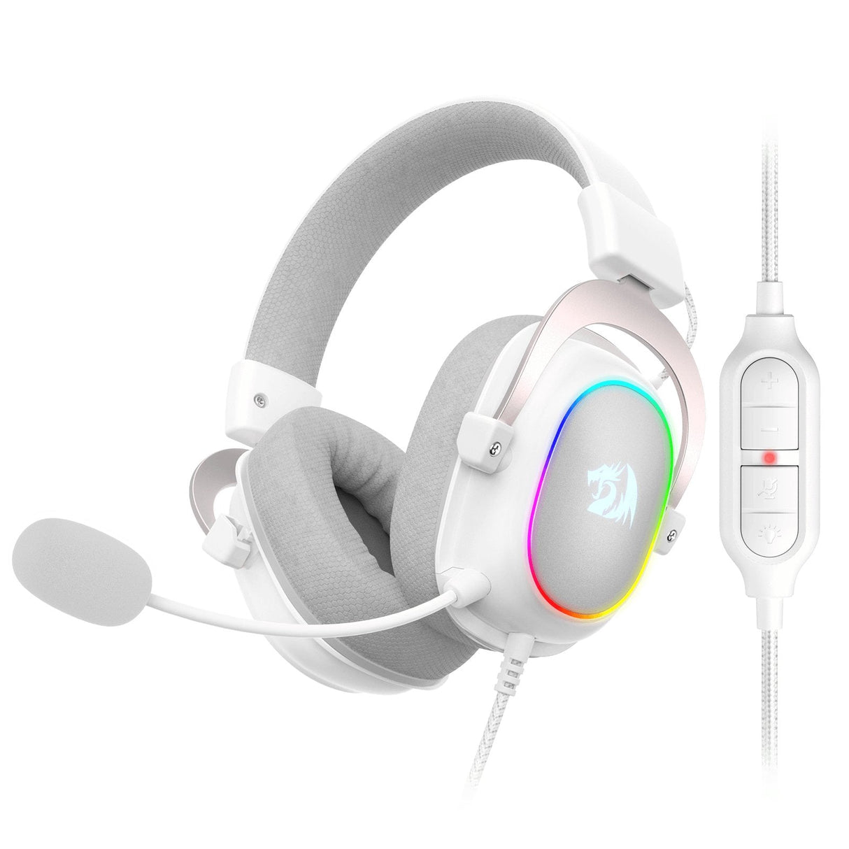 Redragon Zeus X Auricular Gaming Rgb Virtual 7.1 Usb Micrófono Blanco