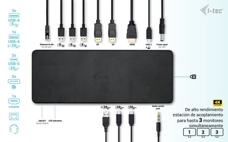 EAN 8595611706592 - i-tec C31TRIPLEDOCKPDPRO2 base para portátil y replicador de puertos Alámbrico USB 3.2 Gen 1 (3.1 Gen 1)  imagen 5