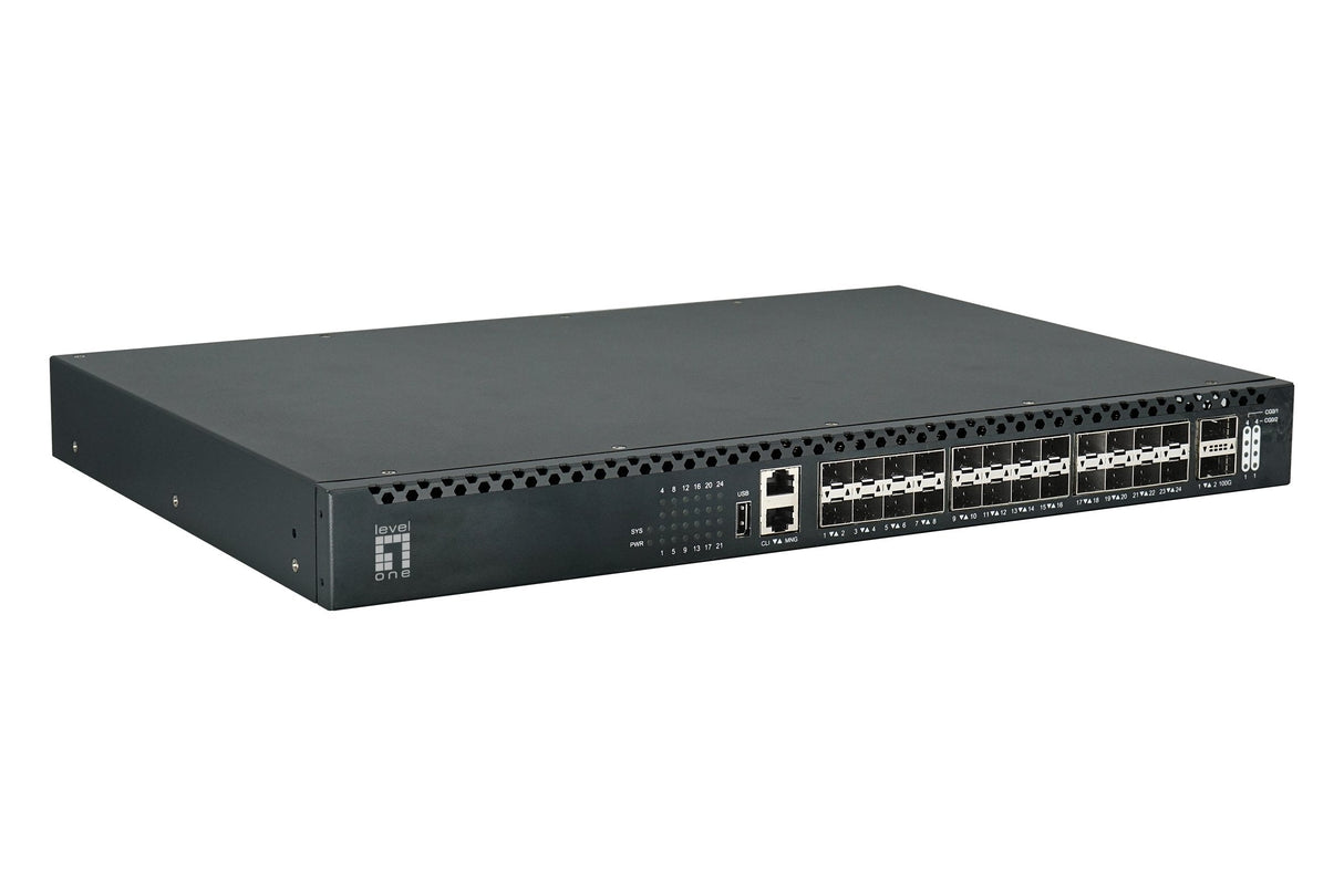 Levelone Switch 26x Ge Xqs-3126 2x40 100gbe 19" 185w 24xpoe