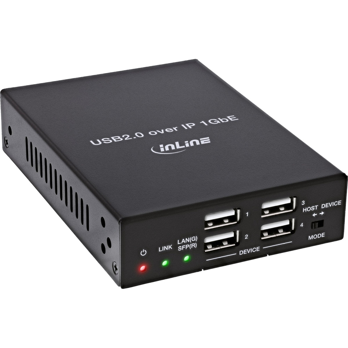 Inline Usb 2.0 Host/Device Extender Over Ip, Rj45/Sfp