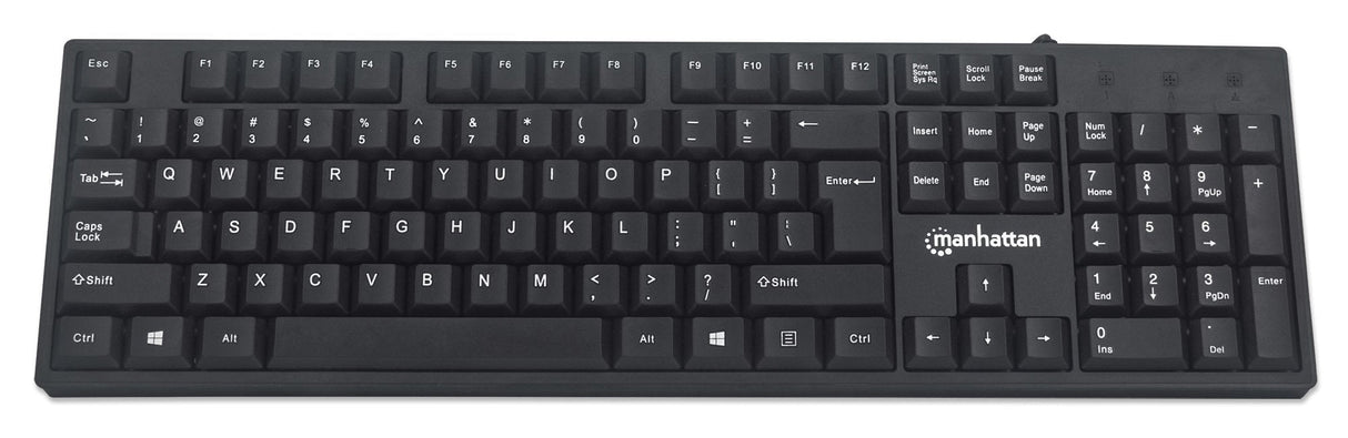Teclado Inglés Manhattan 179324 Usb Qwerty Negro