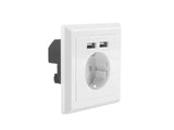 Roseta De Pared Lanberg Ac-Ws01-Usb2-F Con Toma Schuko 16a Y 2 Puertos Usb 2.1a Color Blanco