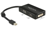 Delock Adapter Mini Displayport Male > Vga / Hdmi / Dvi Female Passive Black