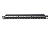 19" Patch Panel 24xrj45  Unshielded Cat6 1u Black