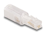Delock 88169 Cable Telefónico Adaptador Antitorsión Rj10 Macho A Rj10 Hembra Transparente / Blanco
