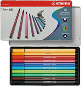 Stabilo Pen 68 Arty Caja Metalica De 10 Rotuladores - Punta De Fibra - Trazo De 1mm Aprox. - Tinta A Base De Agua -