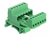 Delock Terminalblock Set Für Hutschienen 6 Pin Mit Rastermass 5,08 Mm Gewinkelt