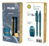 Milan Caja Regalo Serie Lava Con Bolígrafo P1, Portaminas Pl1 0.5 Y Afilaborra Capsule Azul
