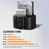 Adsa-Sc Base De Conexión, Usb 3.2 Gen 1 - 2x Sata 6g 2.5"/3.5" Ssd/Hdd Clone Dual