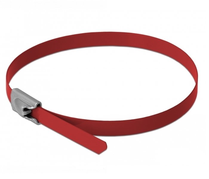 Delock Edelstahlcablebinder L 500 X B 4,6 Mm Rot 10 Stück