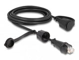 Delock Netzwerkcable Rj45 Stecker Zu Rj45 Stecker Cat.6 Stp Mit Verschlusskappe Outdoor Ip68 Staub- Und Wasserdicht Schwarz 3 M