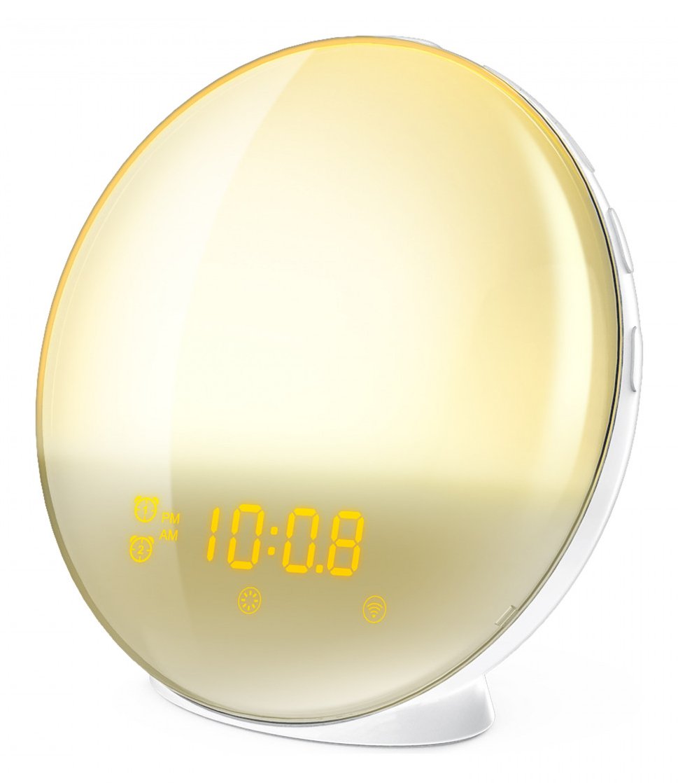 Despertador Inteligente Con Lámpara Rgb Muvit Io Miolamp005 Radio Fm Blanco