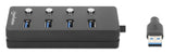 EAN 0766623180887 - Manhattan 180887 hub de interfaz USB 3.2 Gen 1 (3.1 Gen 1) Type-A 5000 Mbit/s Negro imagen 3