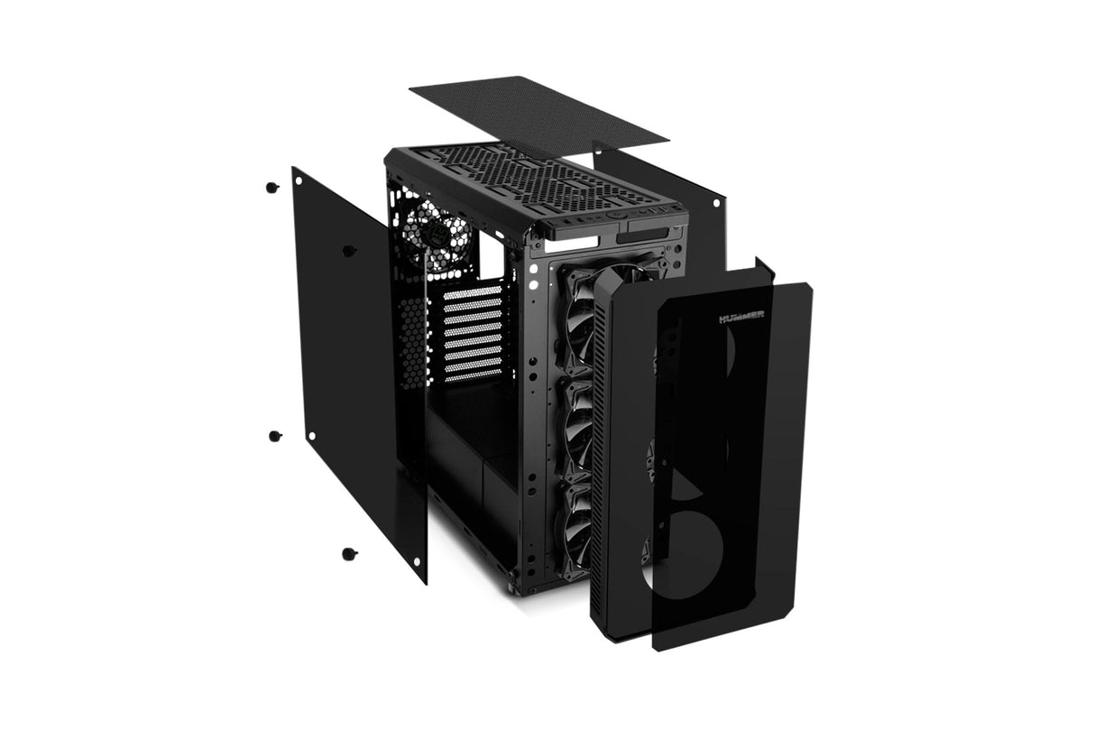 Caja Pc Nox Atx Hummer Tgx. Torre. Cristal Templado Usb 3.0 Con Ventiladores