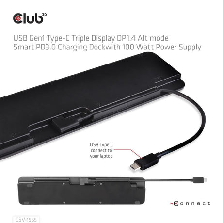 EAN 8719214472702 - CLUB3D CSV-1565 base para portátil y replicador de puertos Acoplamiento USB 3.2 Gen 1 (3.1 Gen 1) Type-C  imagen 4