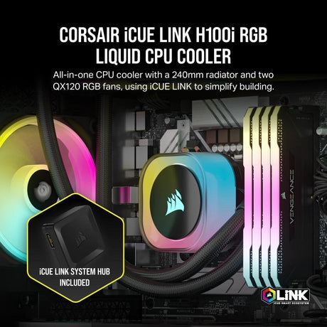 EAN 0840006665816 - Corsair H100I Procesador Kit de refrigeración líquida 12 cm Negro imagen 9
