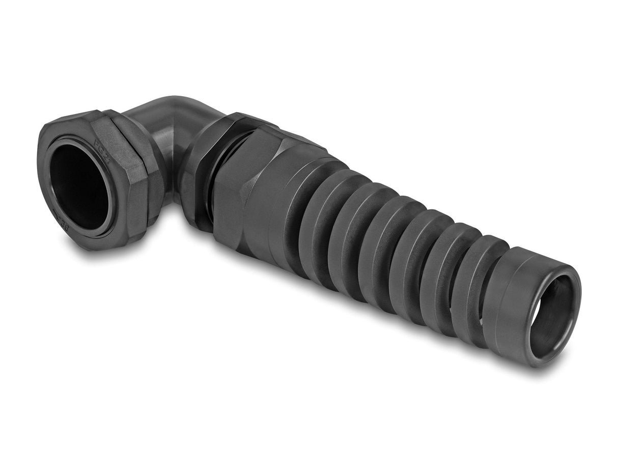 Delock 60589 Prensaestopas Con Alivio De Tensión Ángulo De 90 ° Pg21 Negro