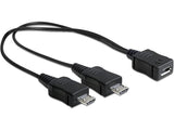 Delock Cable Usb Micro-B Hembra > 2 X Usb Micro-B Macho 20,5 Cm