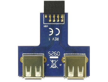 EAN 4043619418244 - DeLOCK 9-pin 2.54 mm/2 x USB 2.0 1 x 9-pin 2.54 mm 2 x USB 2.0-A Negro, Azul, Plata imagen 3
