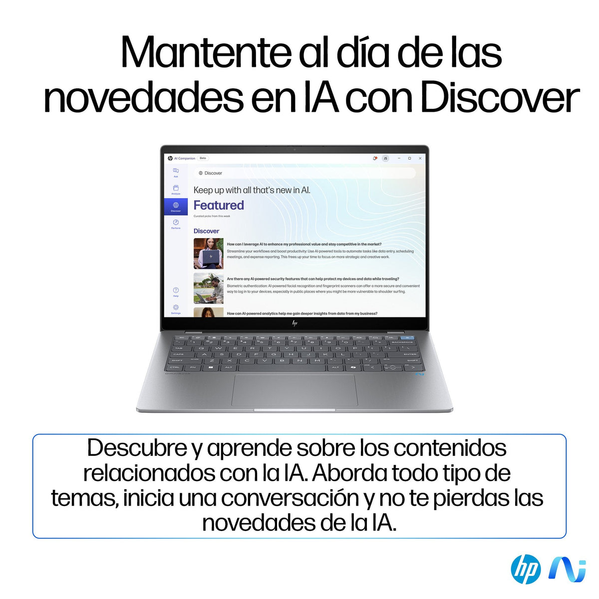 Portátil Hp Omnibook X 14-Fe0000ns Copilot+Pc, Snapdragon X Elite X1e-78-100, 16gb, 1tb Ssd, 14", W11 - Plata