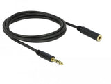 Delock 85797 Cable De Extensión Conector Estéreo 4,4 Mm De 5 Pines, Macho A Hembra 2 M Negro