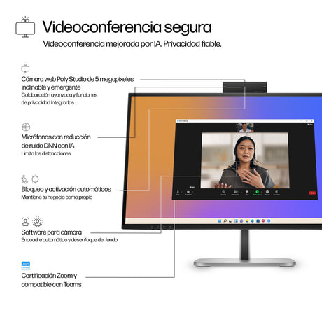 EAN 5715063749555 - HP Series 5 Pro 27 inch QHD USB-C Conferencing Monitor - 527pm pantalla para PC 68,6 cm (27") 2560 x 1440 imagen 8