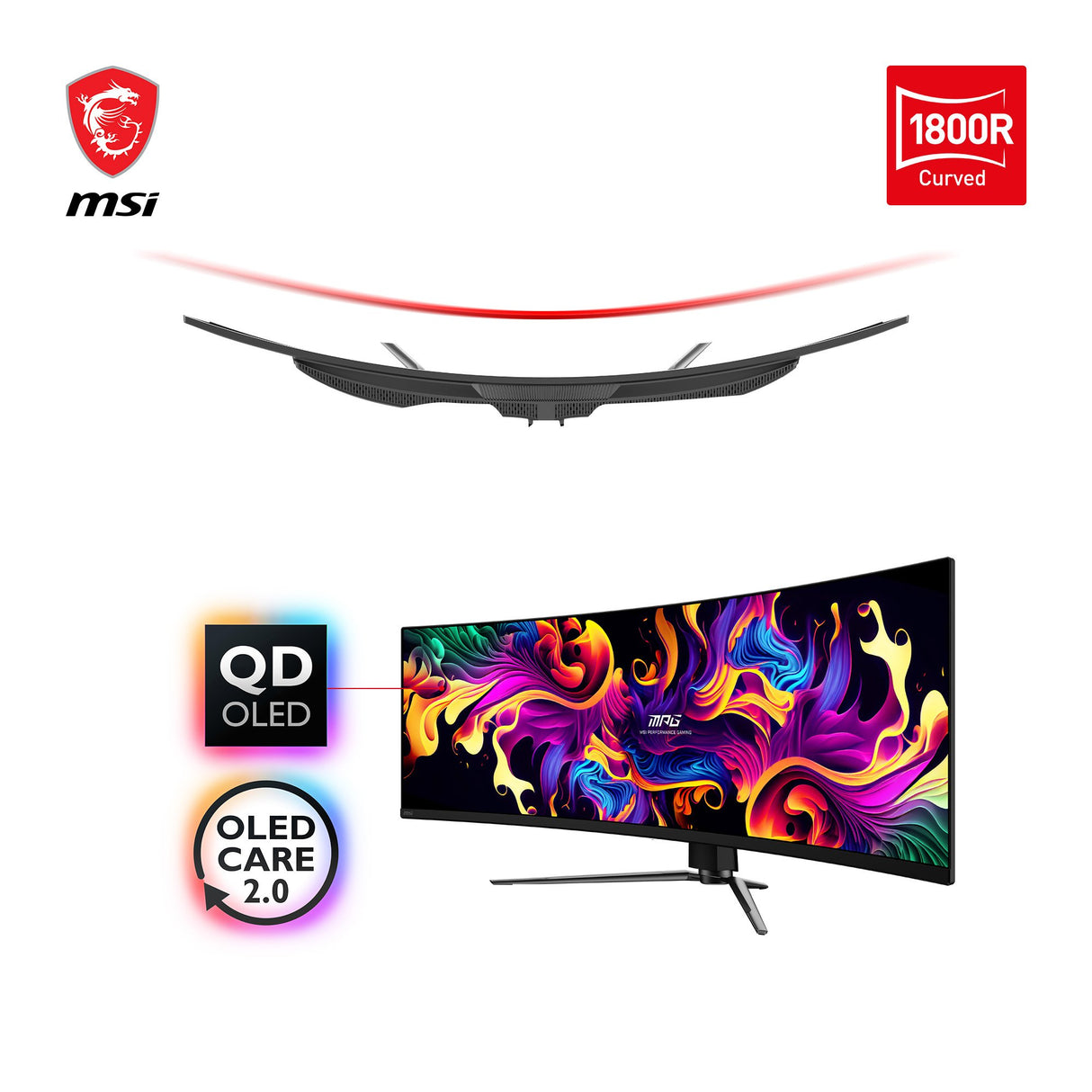 EAN 4711377332866 - MSI MPG 491CQPDE QD-OLED pantalla para PC 124,5 cm (49") 5120 x 1440 Pixeles DQHD Negro imagen 2