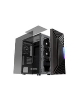 Nfortec Caja Gaming Cristal Templado Nervia Black. Usb 3.0 A-Rgb. Negro
