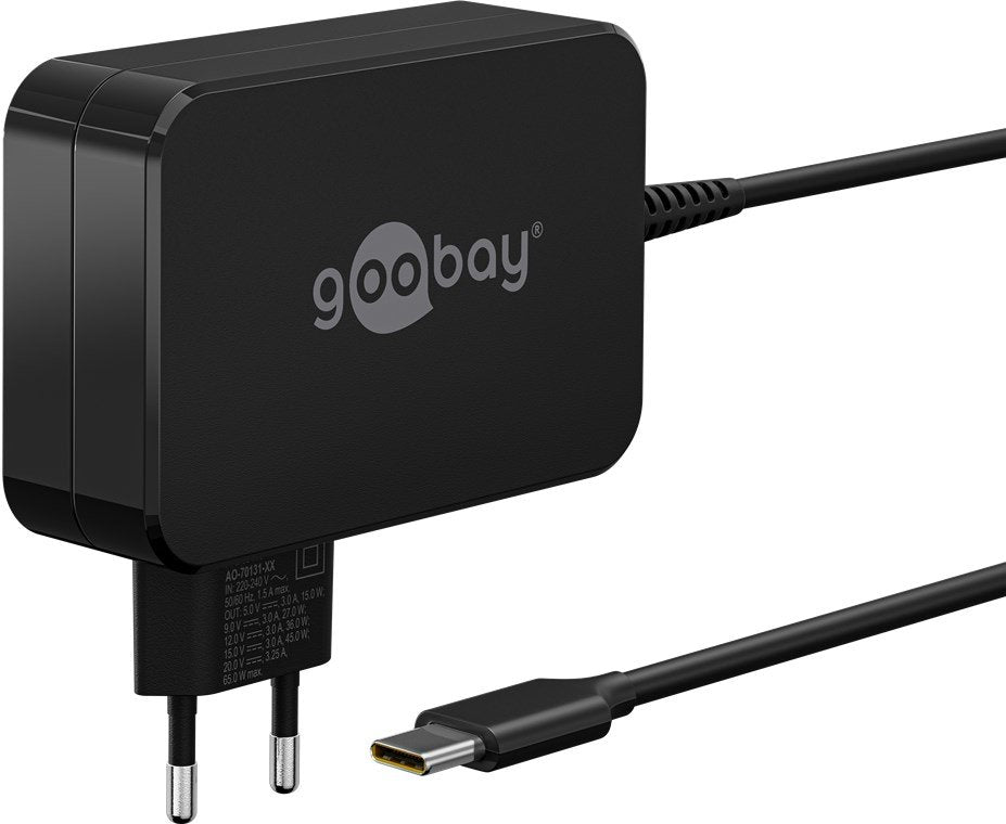 Cargador Goobay 65420 Portátil Negro Corriente Alterna Carga Rápida Interior