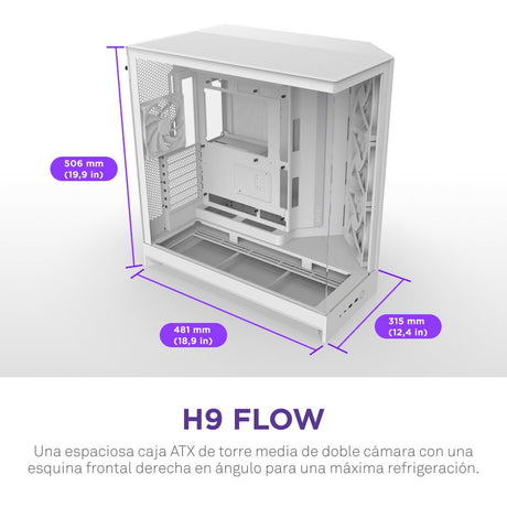EAN 5056547207636 - NZXT H9 Flow Midi Tower Blanco imagen 2