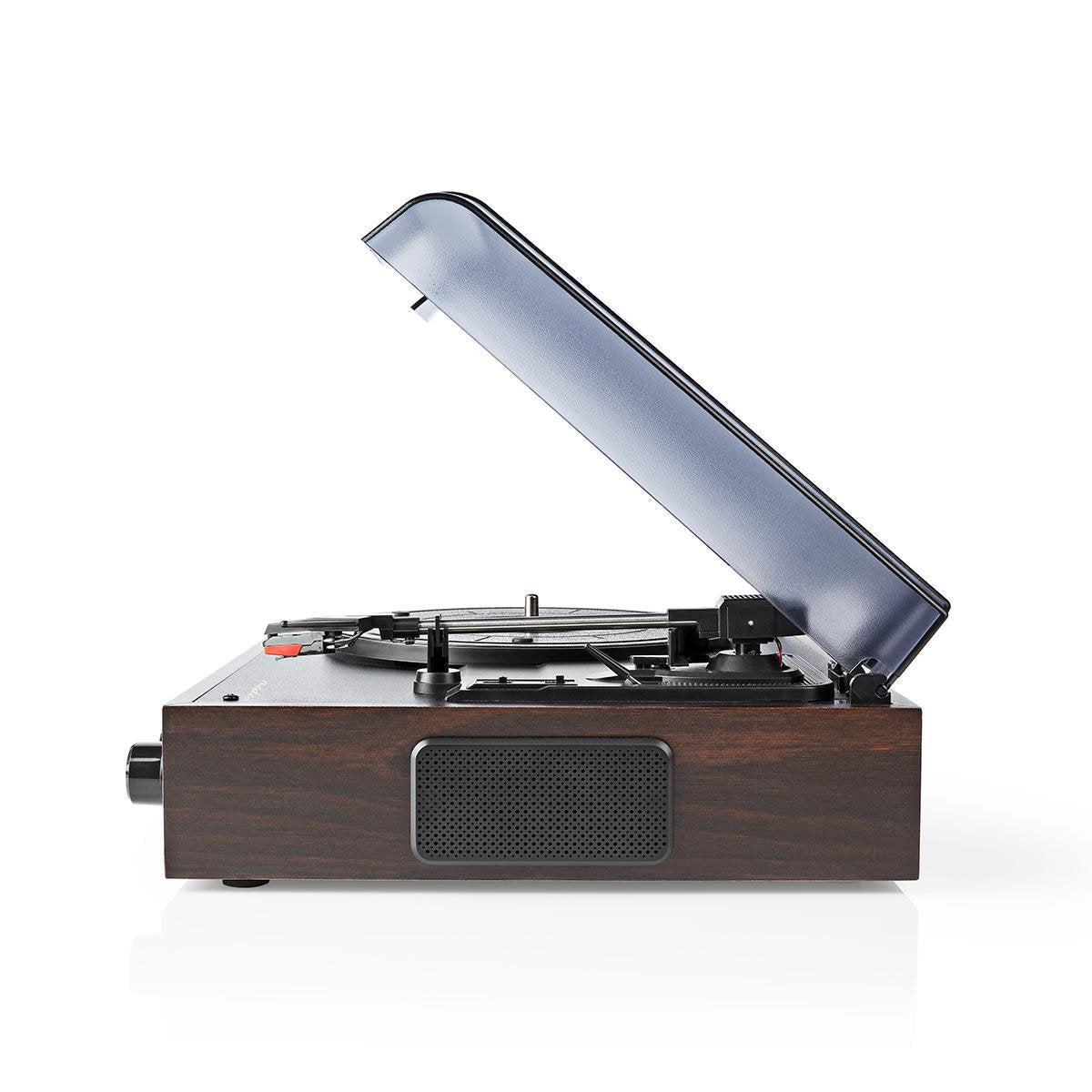 Nedis Tocadiscos 33  45  78 Rpm  18 W Conversión A Mp3  Abs  Mdf  Marrón
