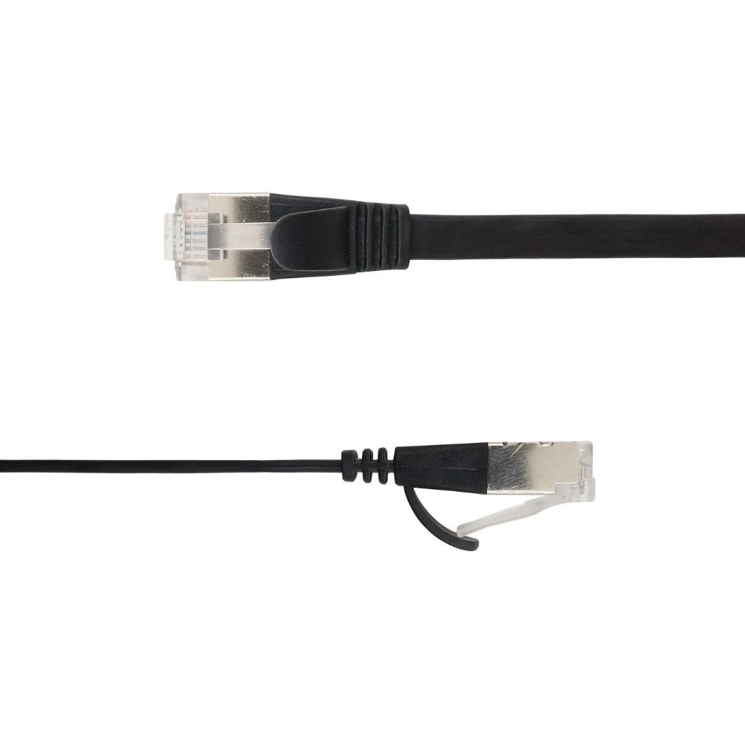 Flat U/Ftp Cat6a Black 4m Awg 32/7, Pvc, 1 85x6mm Stp-Fl6a-00400-Blk
