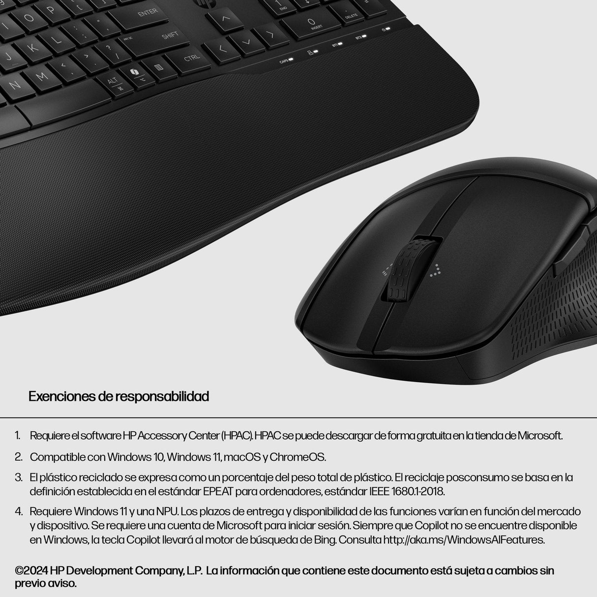 EAN 197498230610 - HP 680 Comfort Dual-Mode Keyboard and Mouse Combo teclado Ratón incluido Hogar RF Wireless + Bluetooth Neg imagen 7