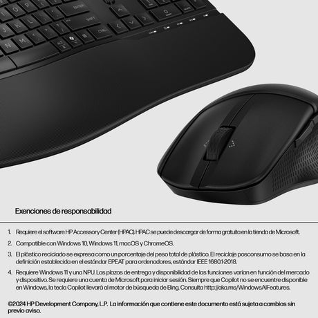 EAN 197498230610 - HP 680 Comfort Dual-Mode Keyboard and Mouse Combo teclado Ratón incluido Hogar RF Wireless + Bluetooth Neg imagen 7