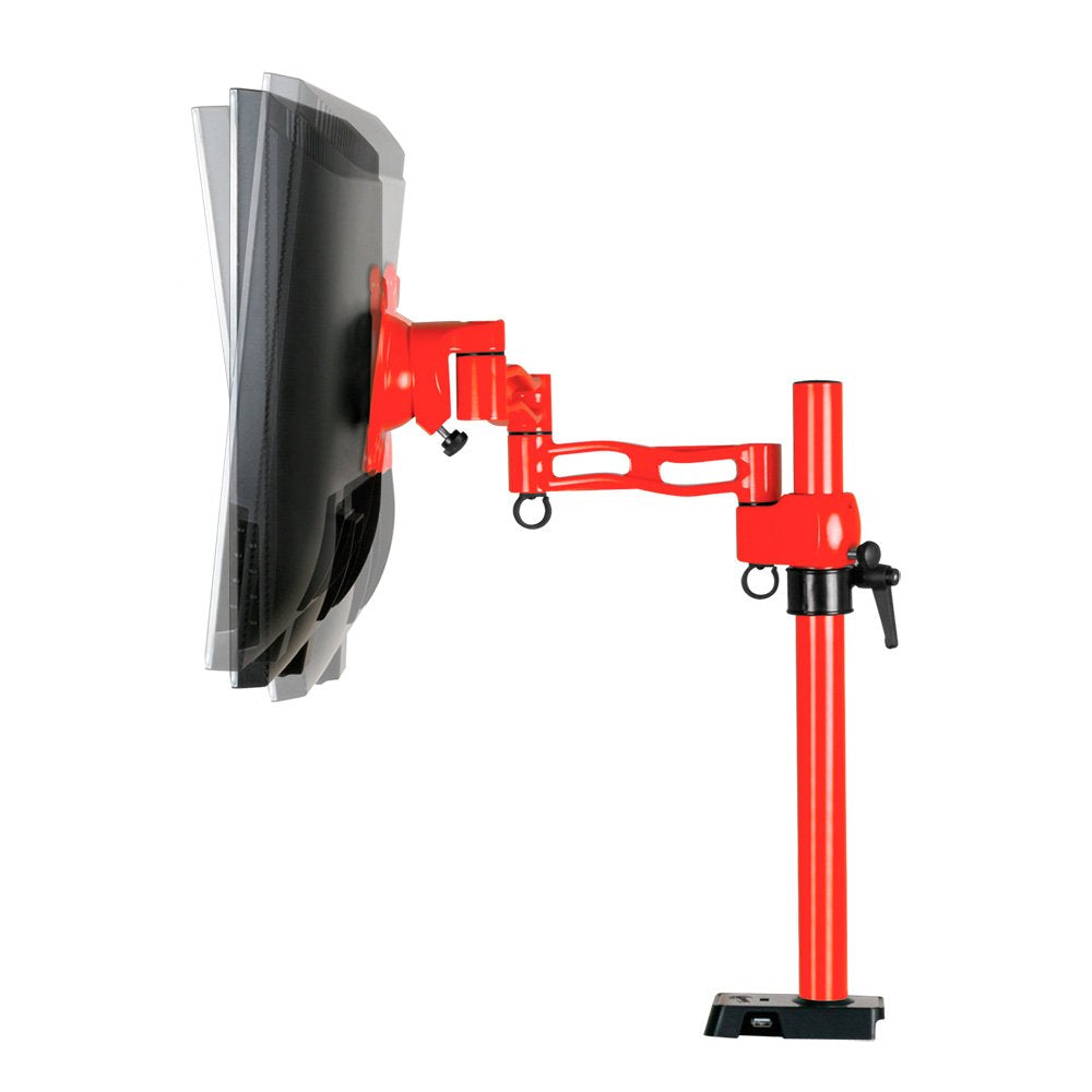 Brazo Para 1 Monitor Arctic Z-1 Rojo Con Hub Usb 4 Puertos