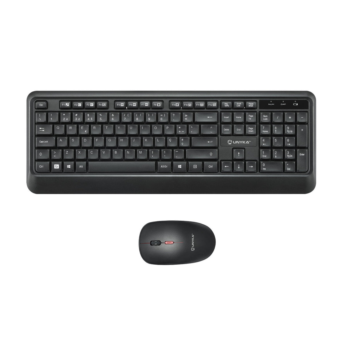 Unykach Uk39 Pack De Teclado Inalambrico Compacto + Raton Inalambrico 1600dpi, 3 Botones, Uso Ambidiestro - Disposicion