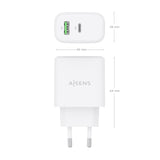 Aisens Cargador Gan 45w, 1xusb-C Pd3.0 Qc4.0, 1xusb-A Qc3.0, Blanco