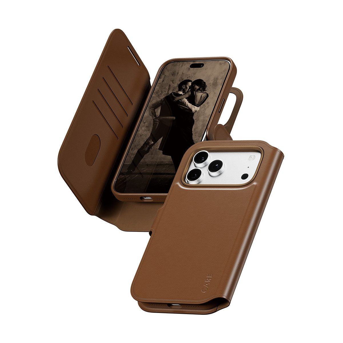 Care By Panzerglass Tango 2-In-1 Wallet Case Marrón M. Magsafe Iphone 17 Pro Max