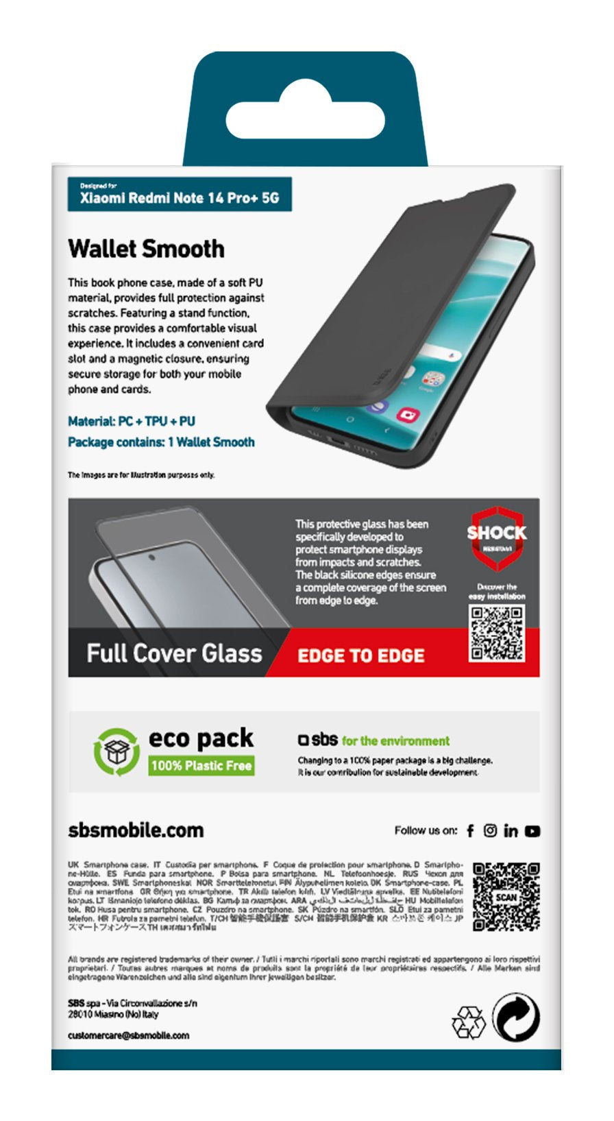 Sbs Wallet Stand Xiaomi Redmi Note 14 Pro+ 5g Schwarz