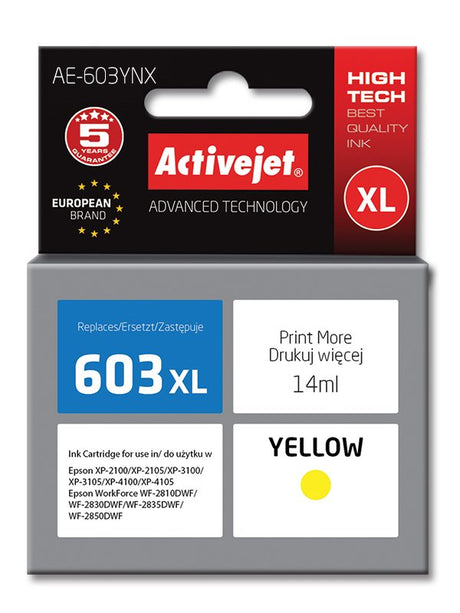 EAN 5901443112600 - Activejet tusz do Epson 603XL AE-603YNX cartucho de tinta 1 pieza(s) Compatible Alto rendimiento (XL) imagen 1