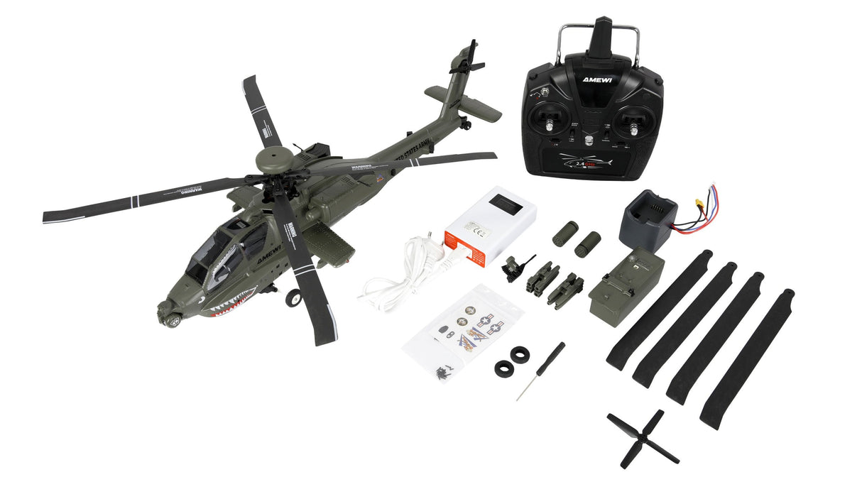 Amewi Apache Ah-64d Cp Helikopter 6g 3d Rtf Verde 16+