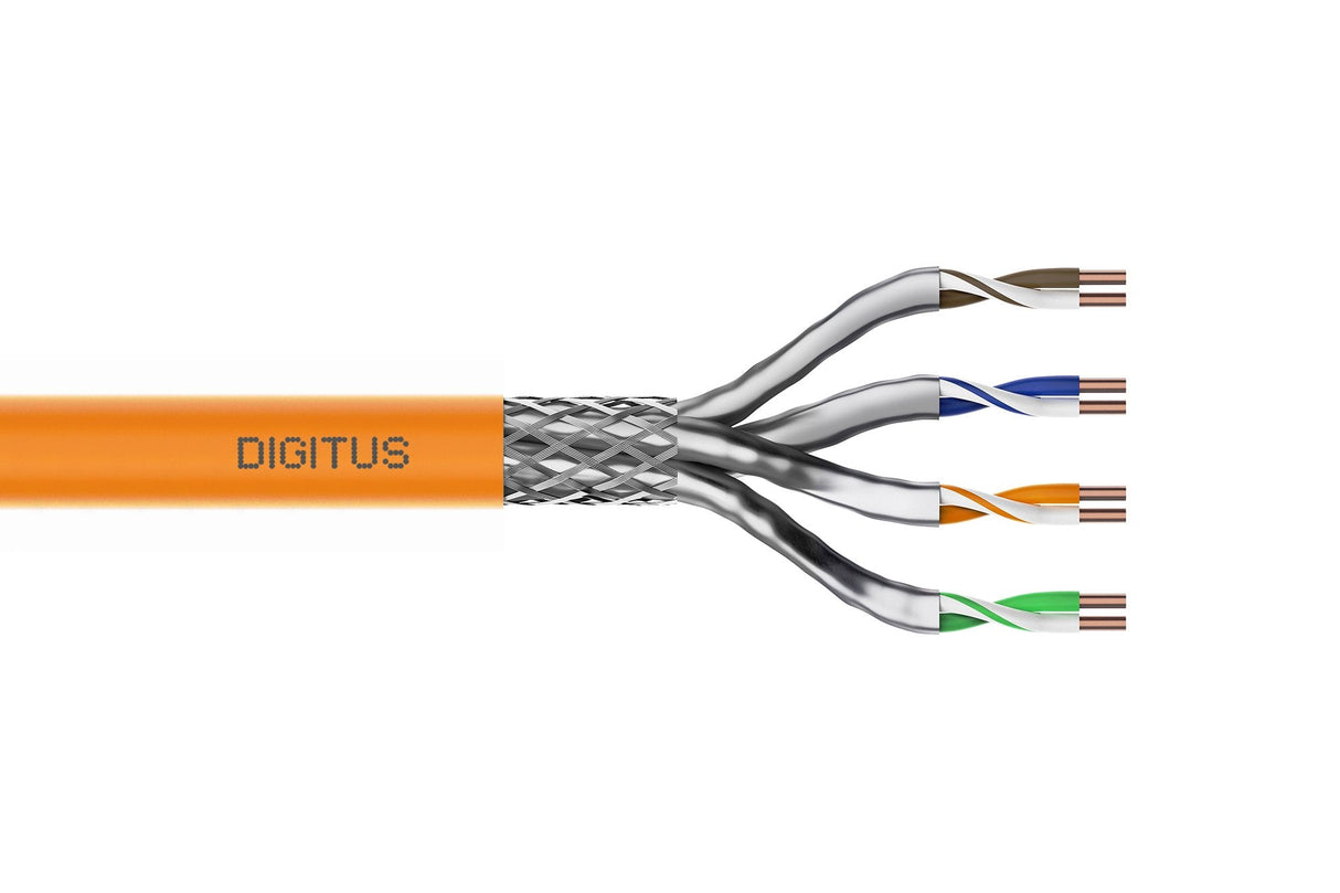 Cable De Instalación S-Ftp Cat 7, 1200 Mhz B2ca (En 50575), Awg 23/1, Anillo De 100 M, Sx, Naranja