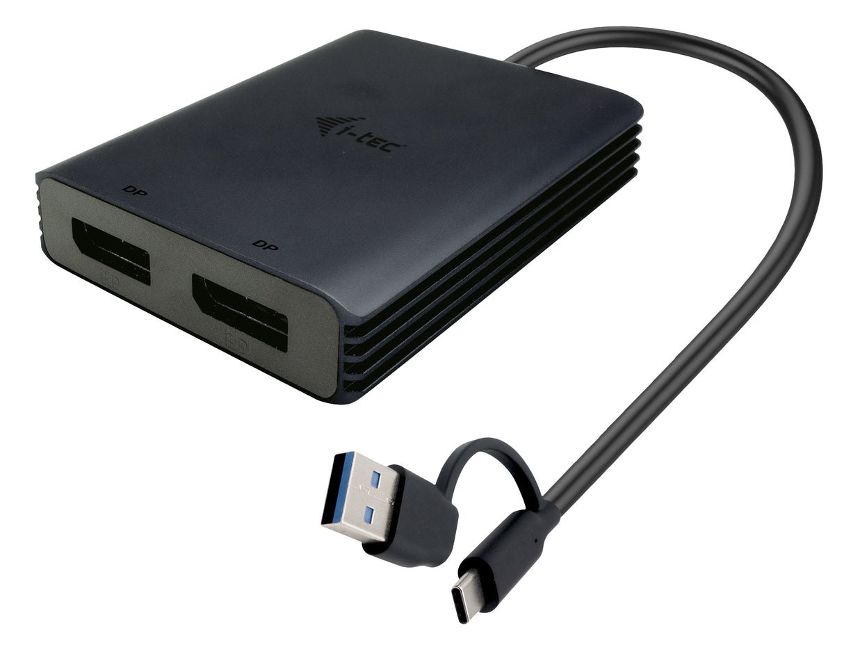 EAN 8595611706851 - i-tec CADUAL4KDP adaptador de cable de vídeo 0,27 m USB Type-A/USB Type-C 2 x DisplayPort Negro imagen 1
