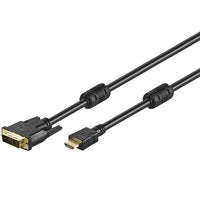 Hdmi / Dvi-D Cable, Black, 5 M - 19 Pin Hdmi-Plug > Dvi-D