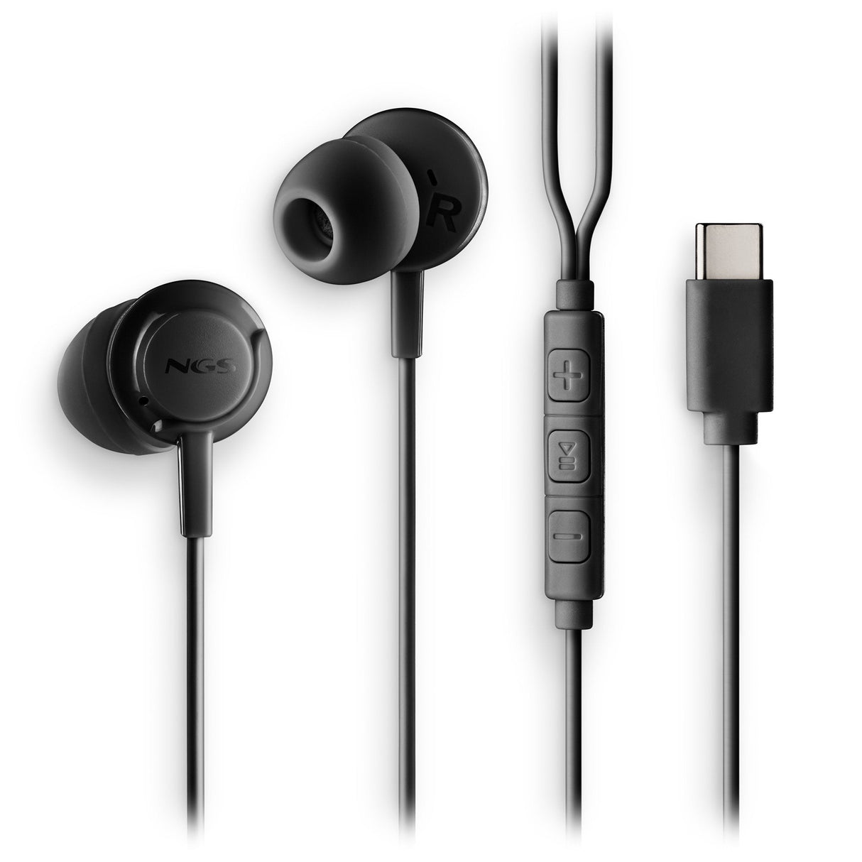 Auriculares Intrauditivos Ngs Cross Step Con Micrófono Usb Tipo-C Negros