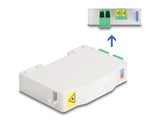 Delock 85936 Caja De Conexión De Fibra Óptica Para Carril Din Con Soporte De Empalme Y 2 X Acoplador Lc Duplex